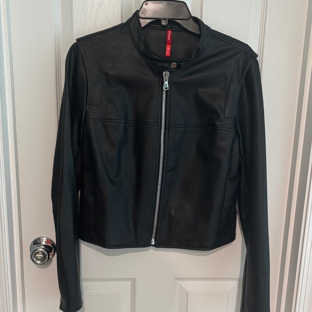 Closing make a offer SPANX Black Moto Faux Jacket